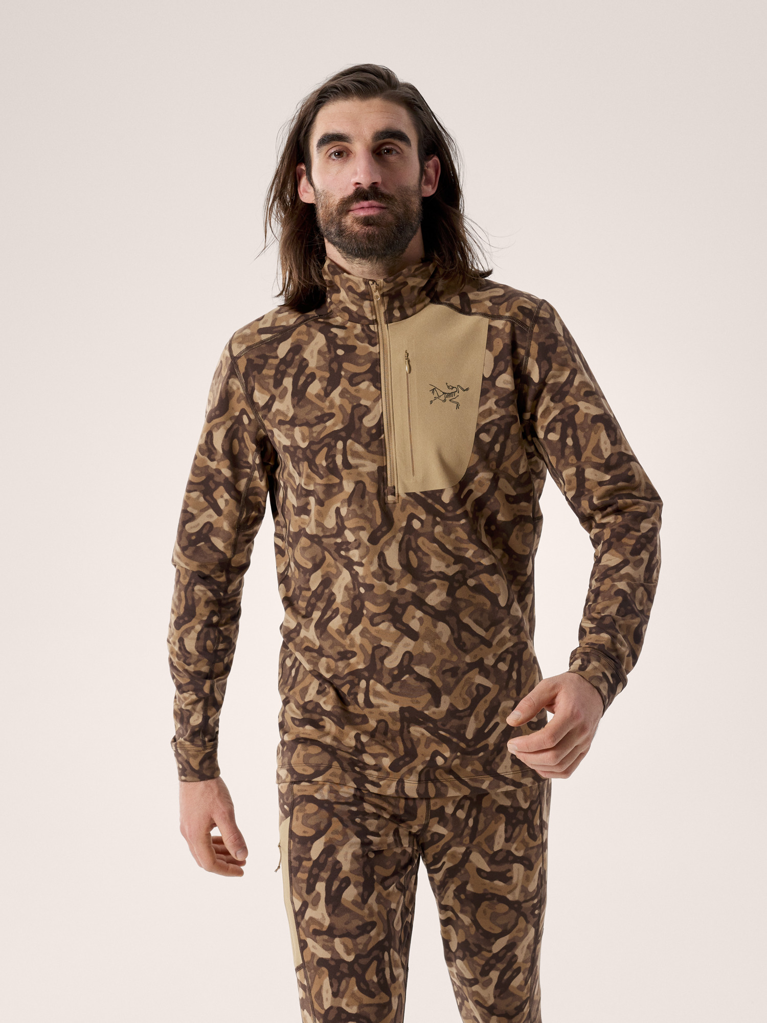 로 LT 짚 넥 프린트 남성